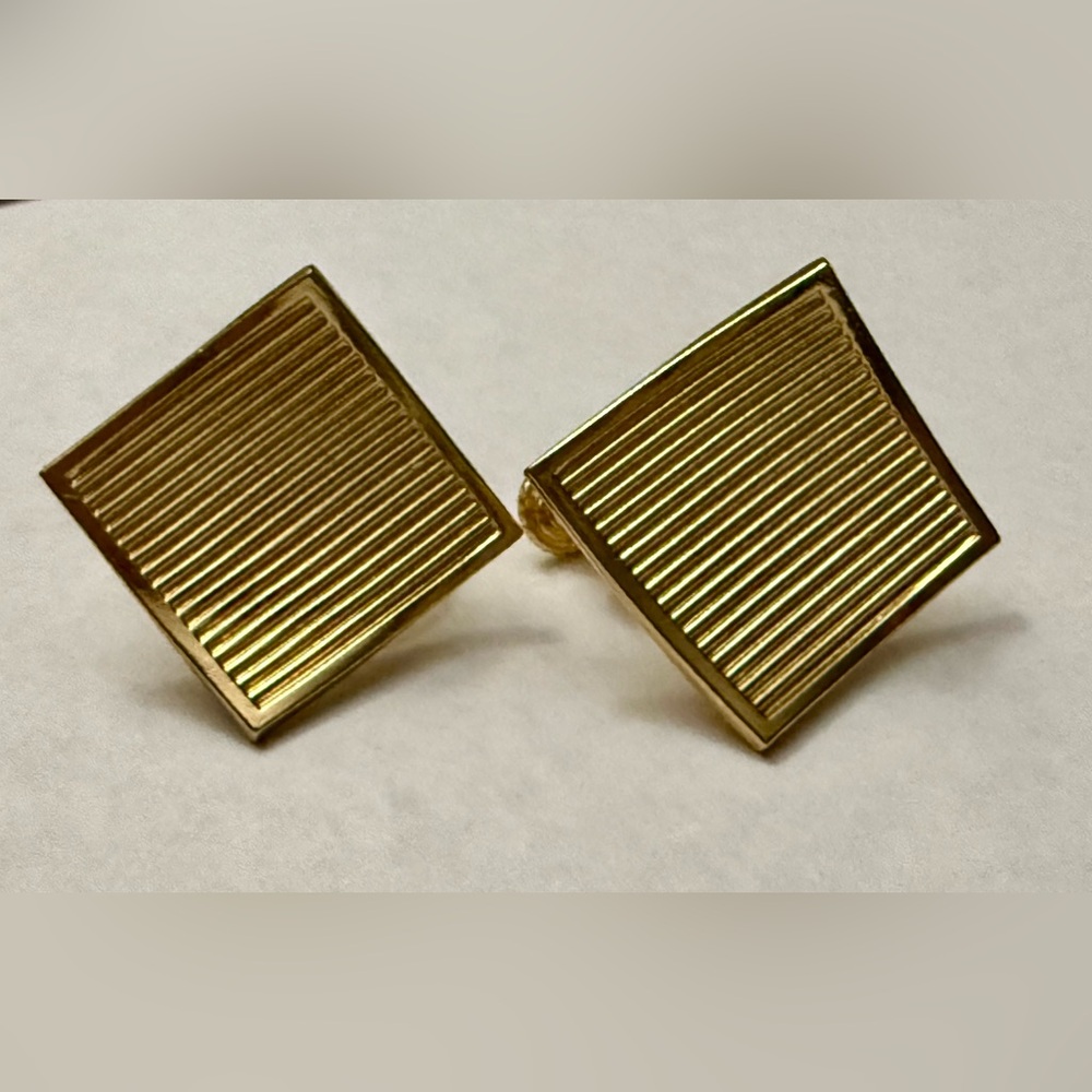 Vintage Napier Curved Square Clip-On Earrings